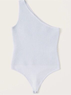 Abercrombie & Fitch One-Shoulder Light Blue Ribbed Bodysuit. Size S